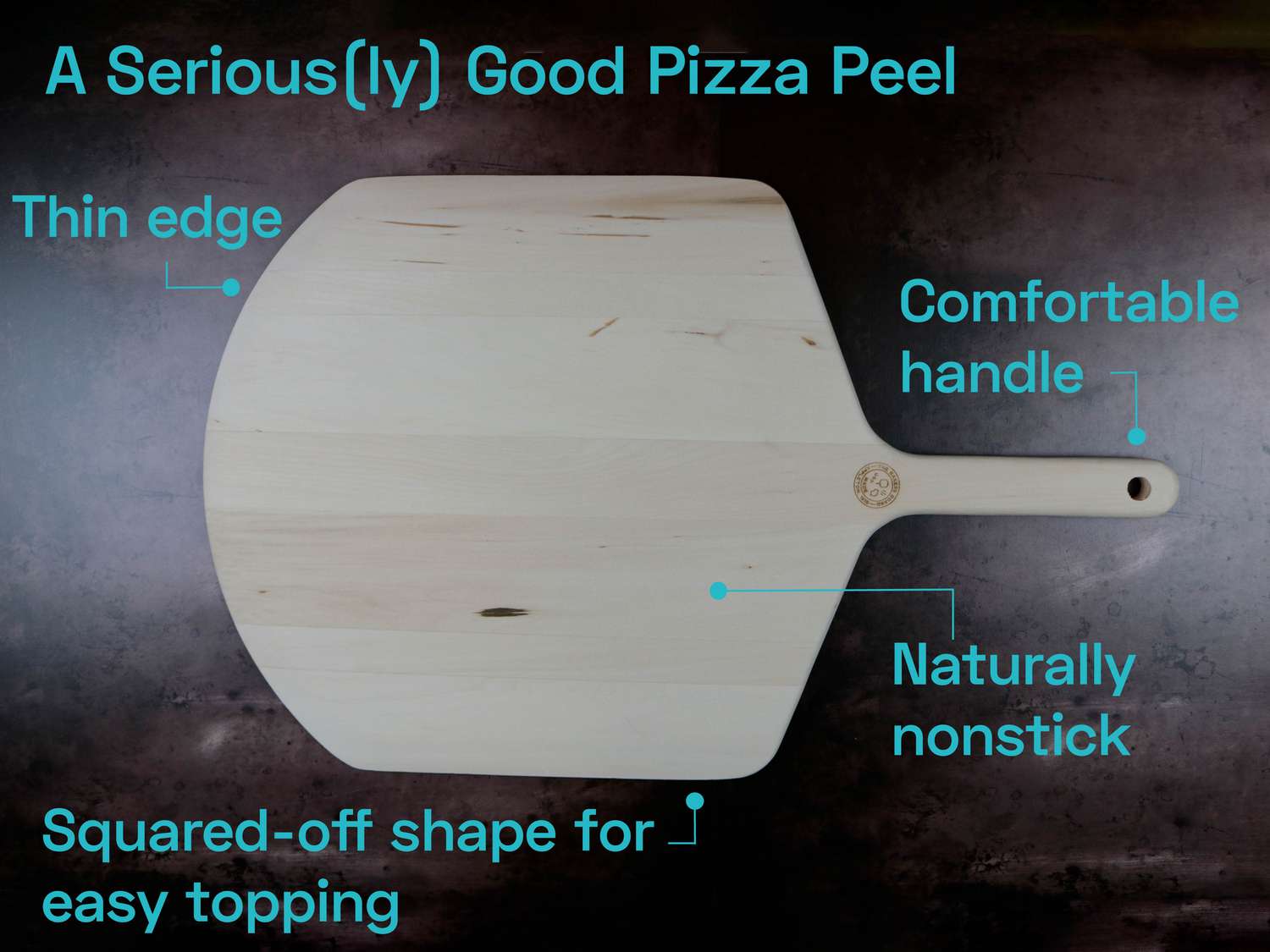 Diagram showing what to look for in a pizza peel