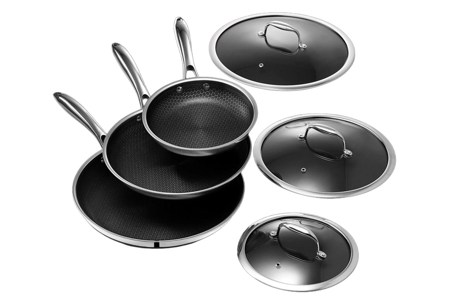 Hybrid Fry Pan Set With Lids