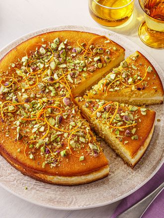 Overhead view of Basbousa Bel Ashta