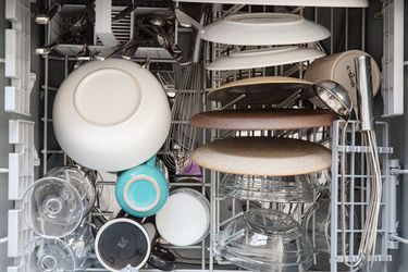 Overhead view of dishwasher