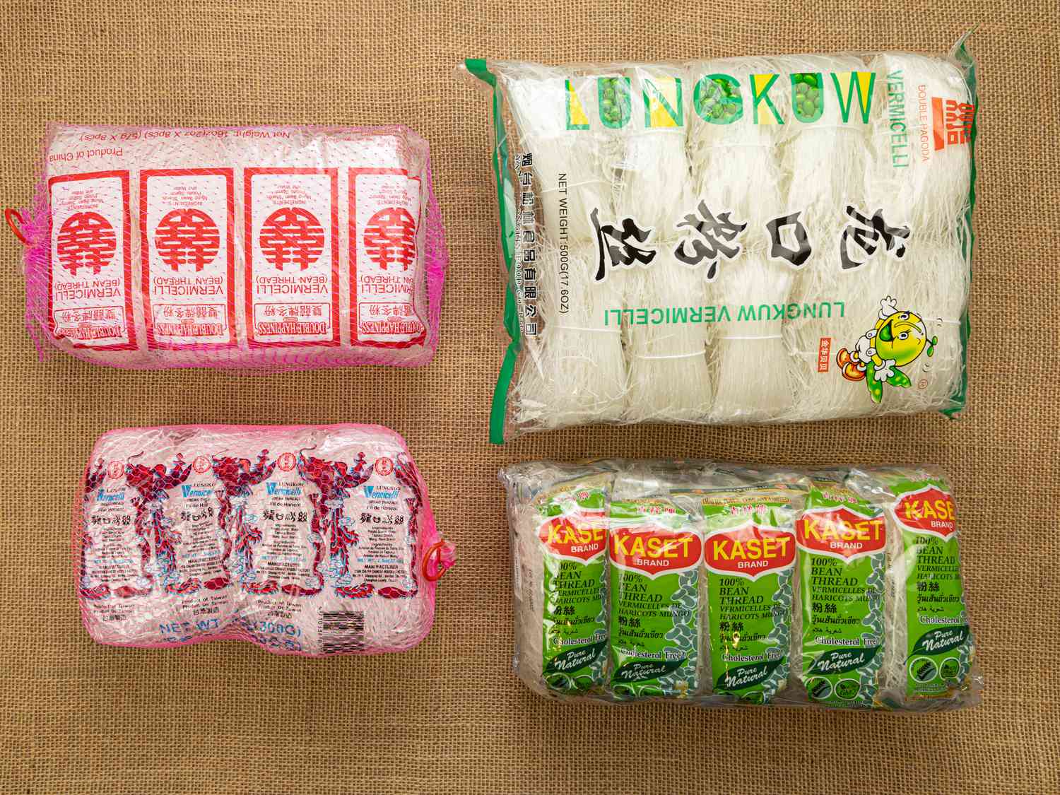 Different types of noodles