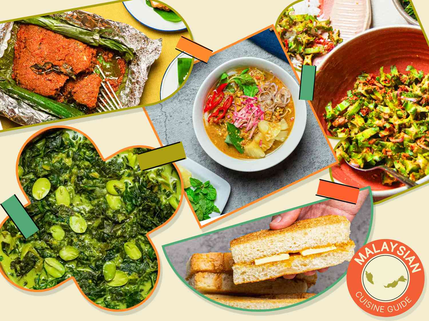 Graphic with multipl Malaysian dishes