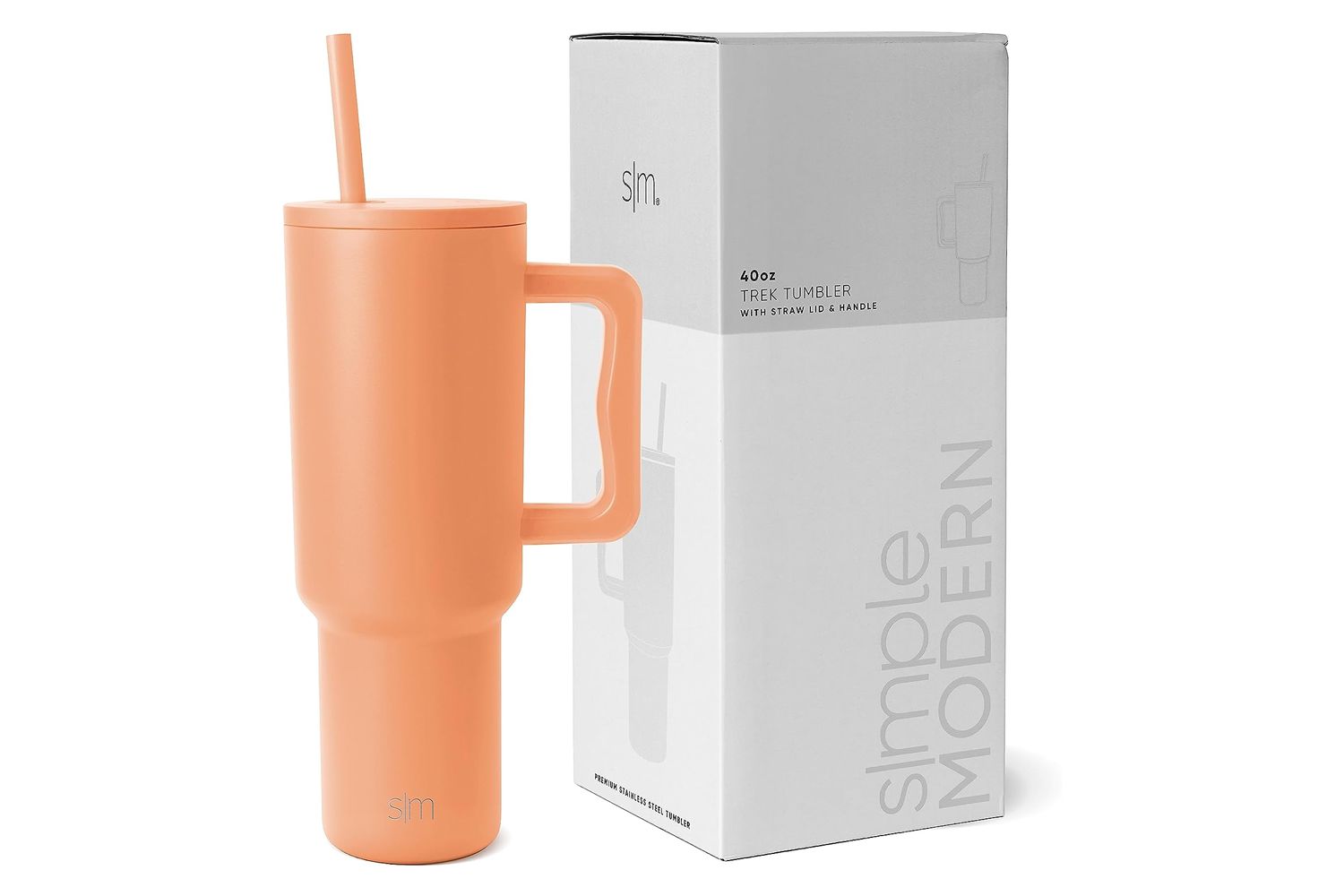 Amazon Simple Modern 40 oz Trek Tumbler with Handle and Straw Lid
