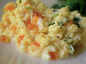 Scrambled Eggs with Salmon Roe