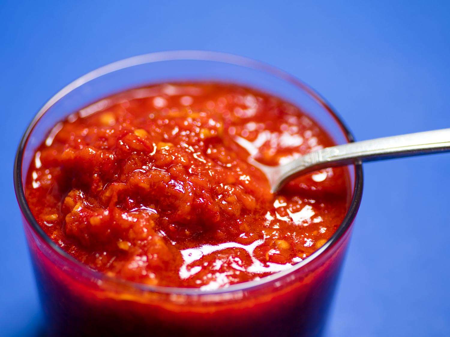 A small dish of harissa. 