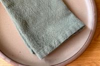 Green Cloth Napkins placed on a plate