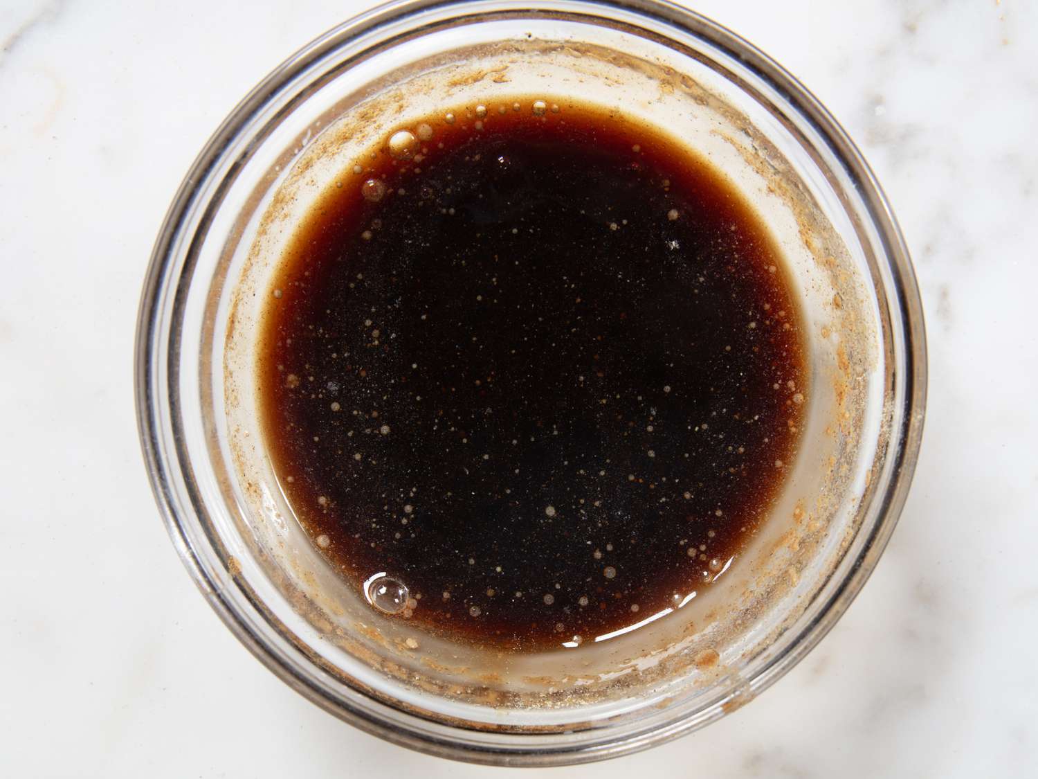 Overhead of stir fry sauce