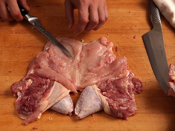 Breast section butterflied on both sides