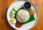 Overhead view of Nasi Lemak