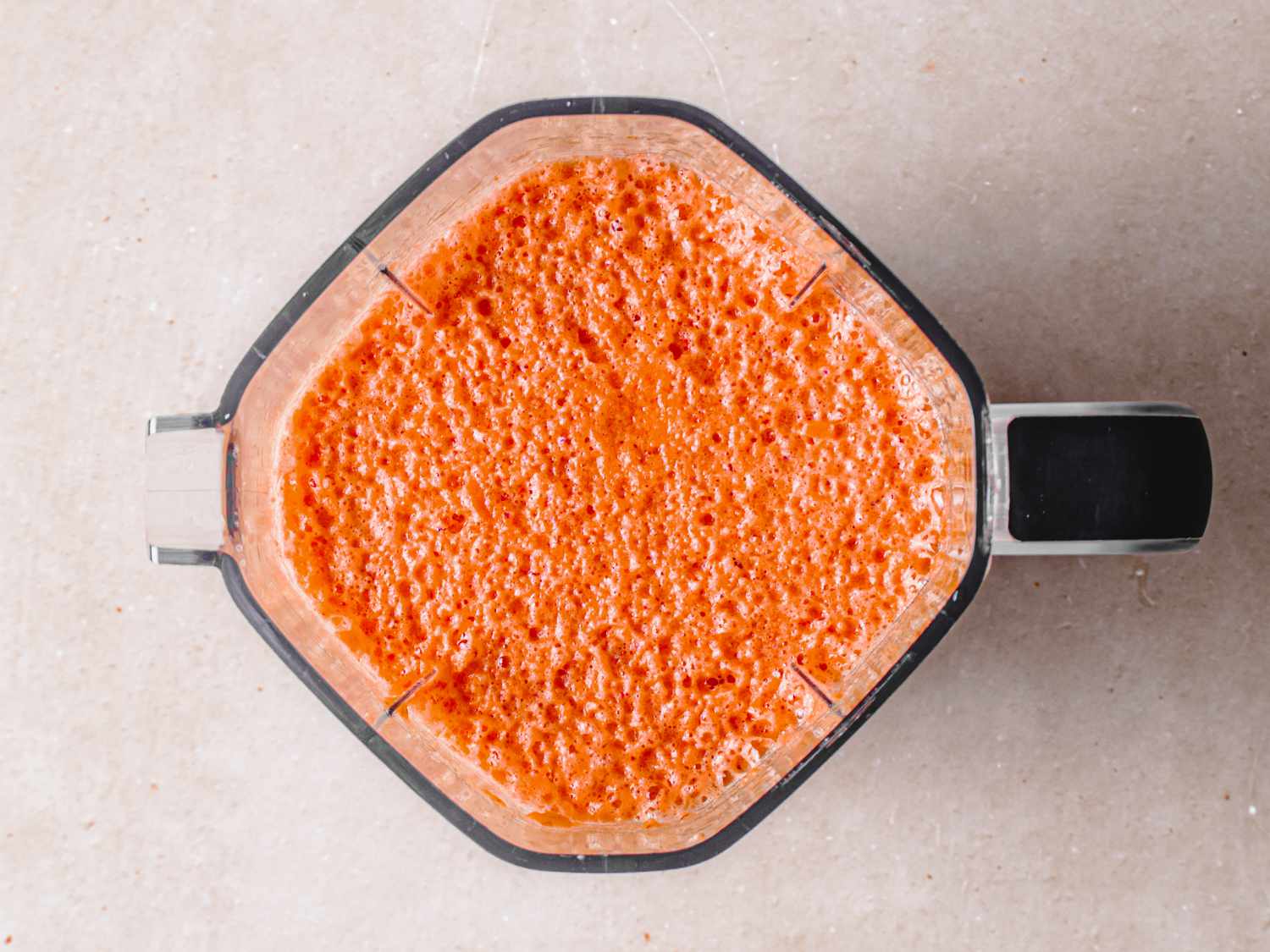 Overhead view of Stew base blended in blender