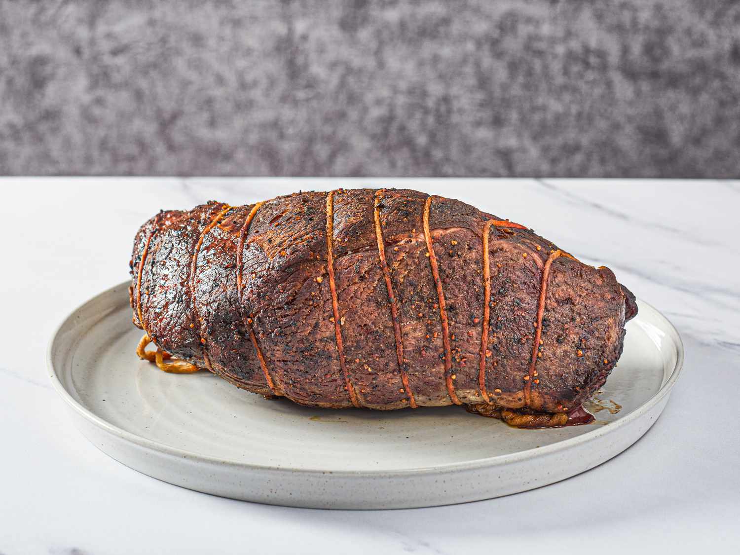 Side view of roast
