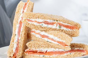 Side view of tea sandwiches