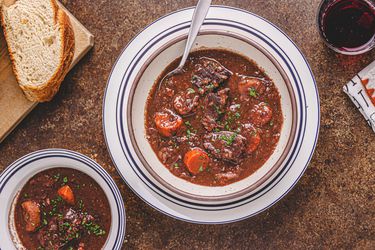 Overhead view of Daube de Boeuf ala Gasconne