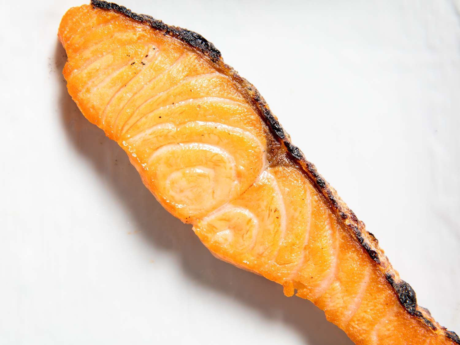 A piece of salted salmon.