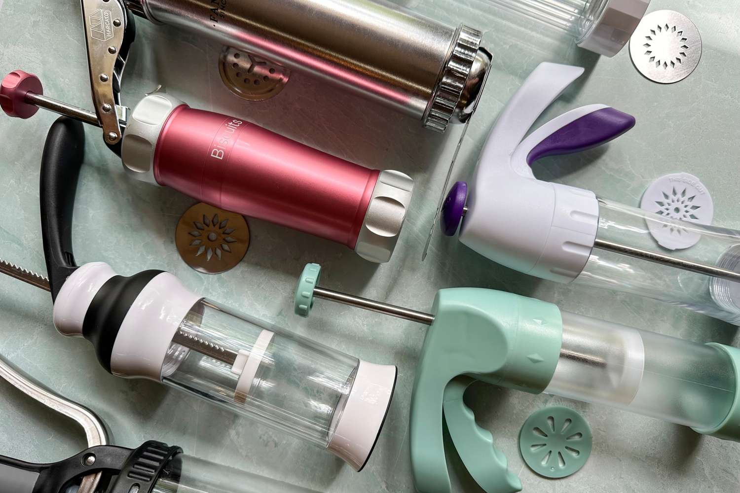 Various cookie presses