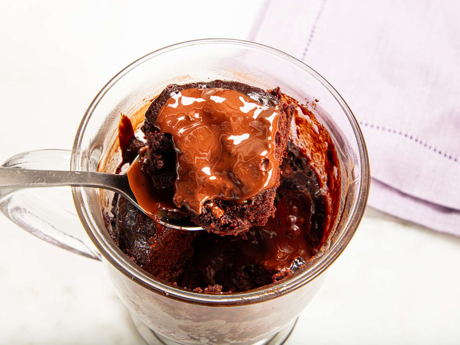 Spoon of mug cake