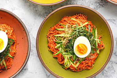 Overhead view of Bibim Guksu