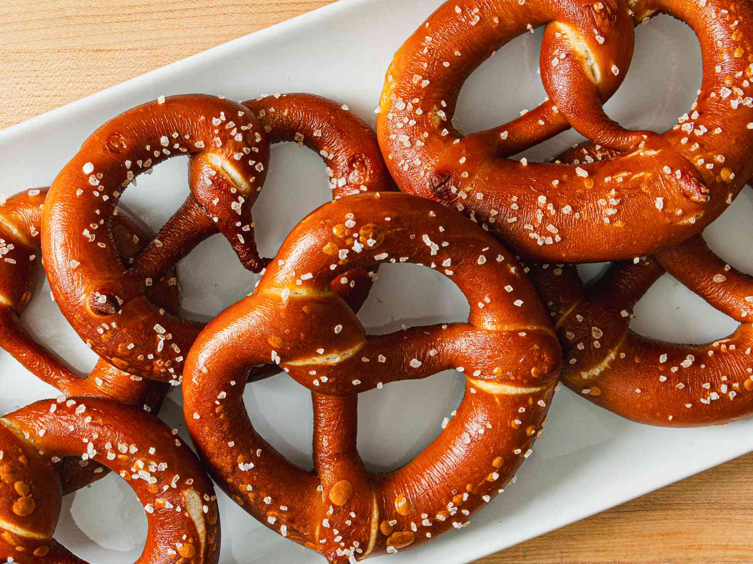 Overhead view of pretzels