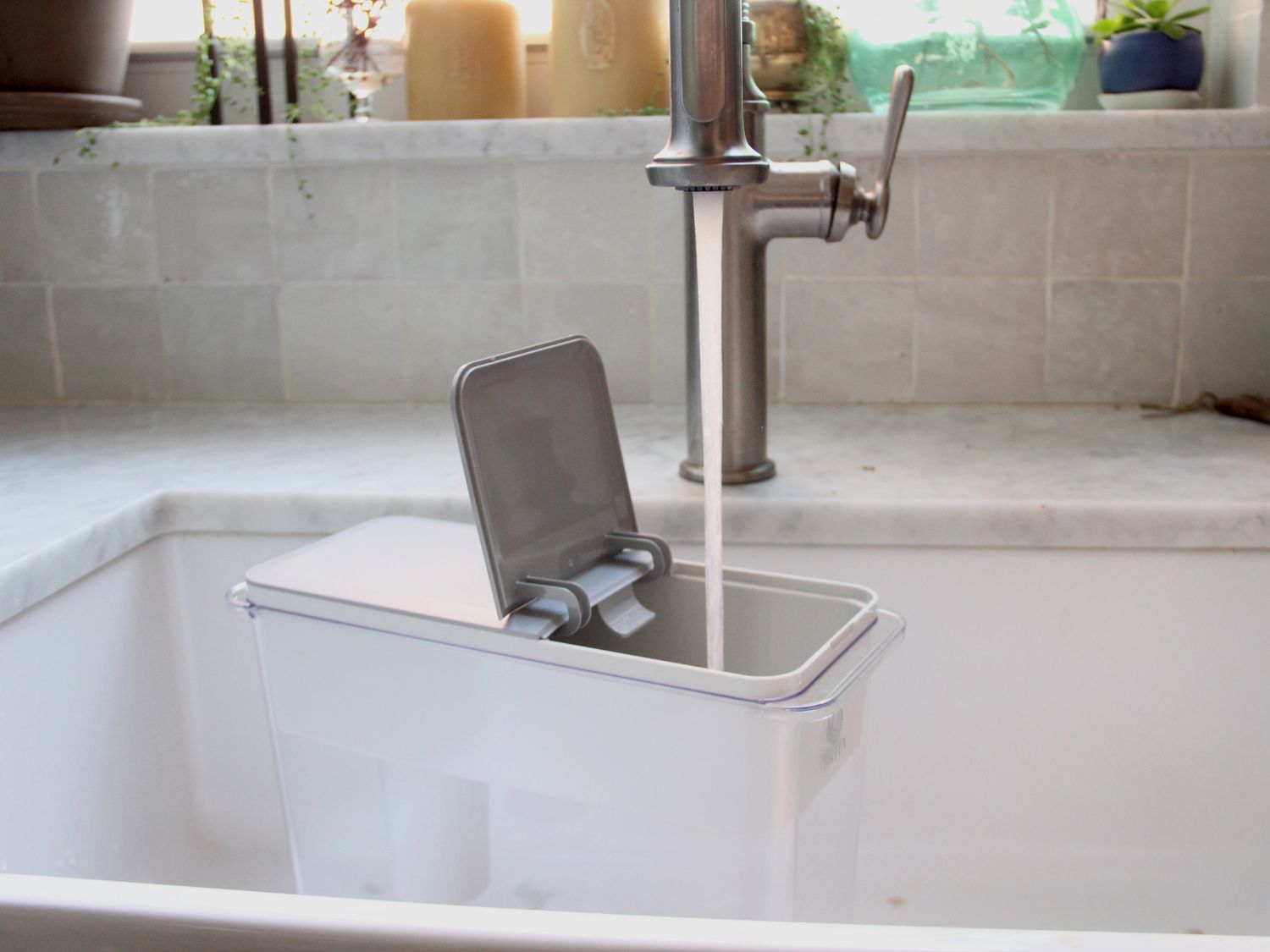 filling the brita dispenser