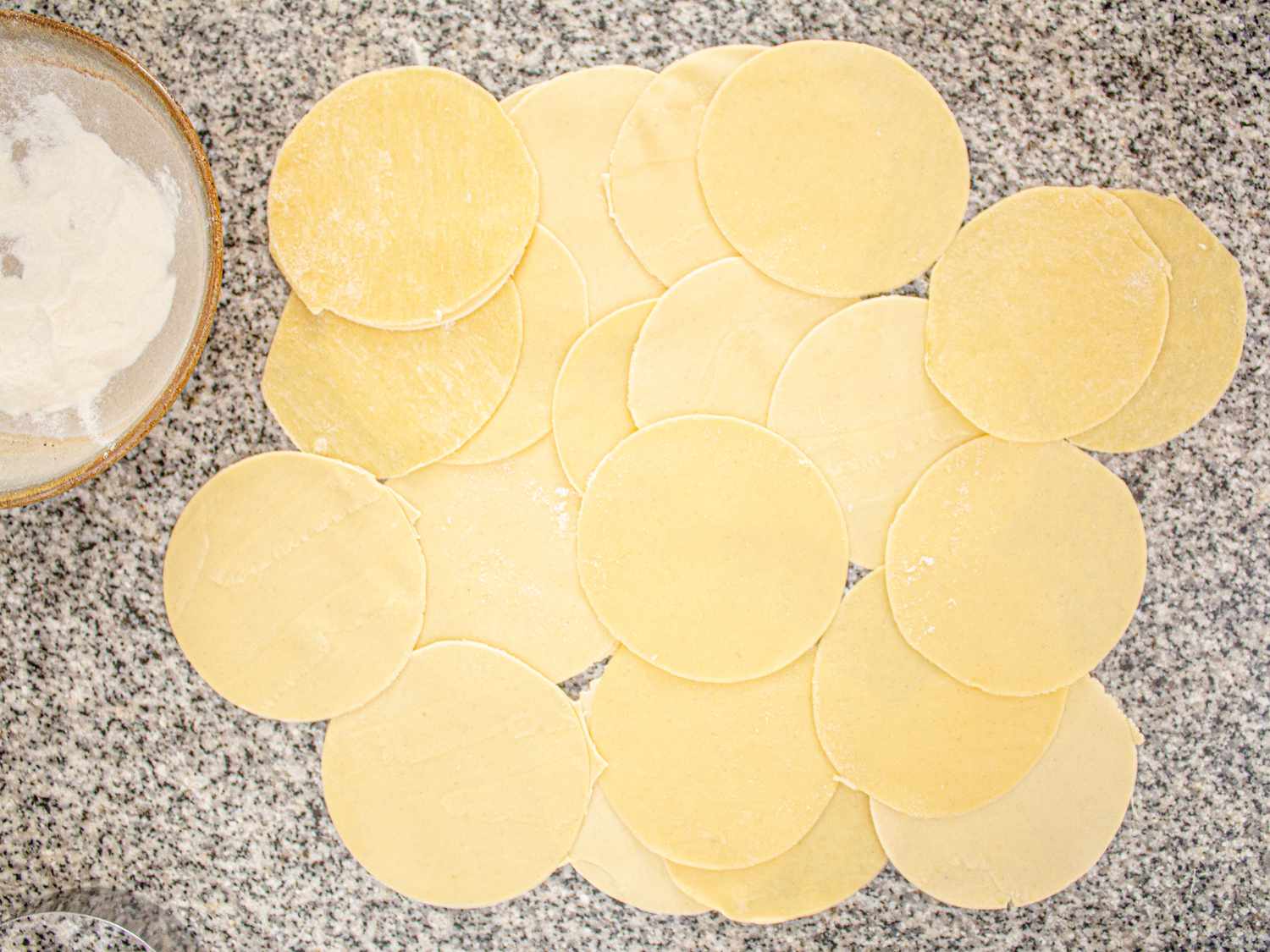 Dough cut into circles
