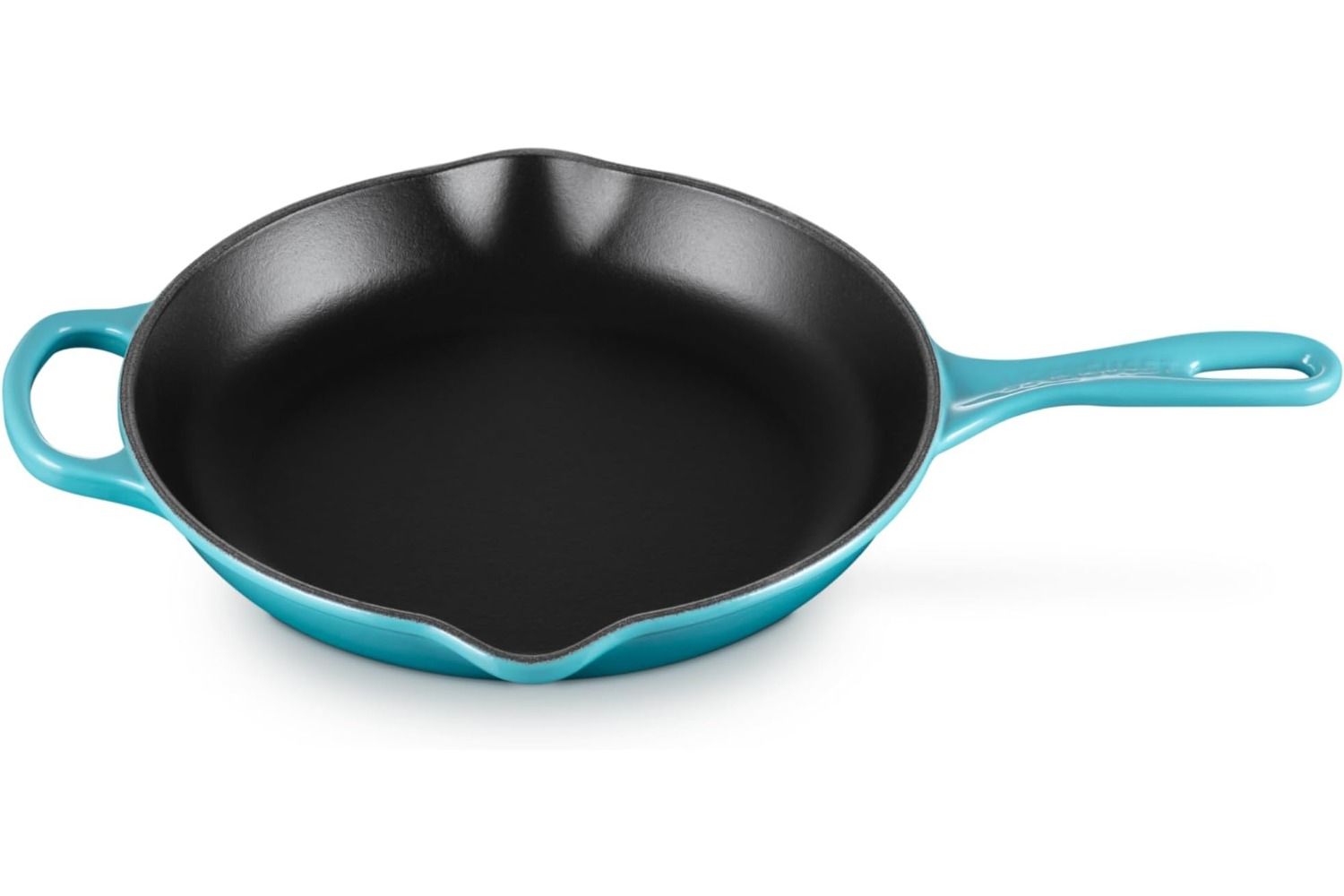Le Creuset Enameled Cast Iron Signature Iron Handle Skillet, 10.25" in Caribbean blue