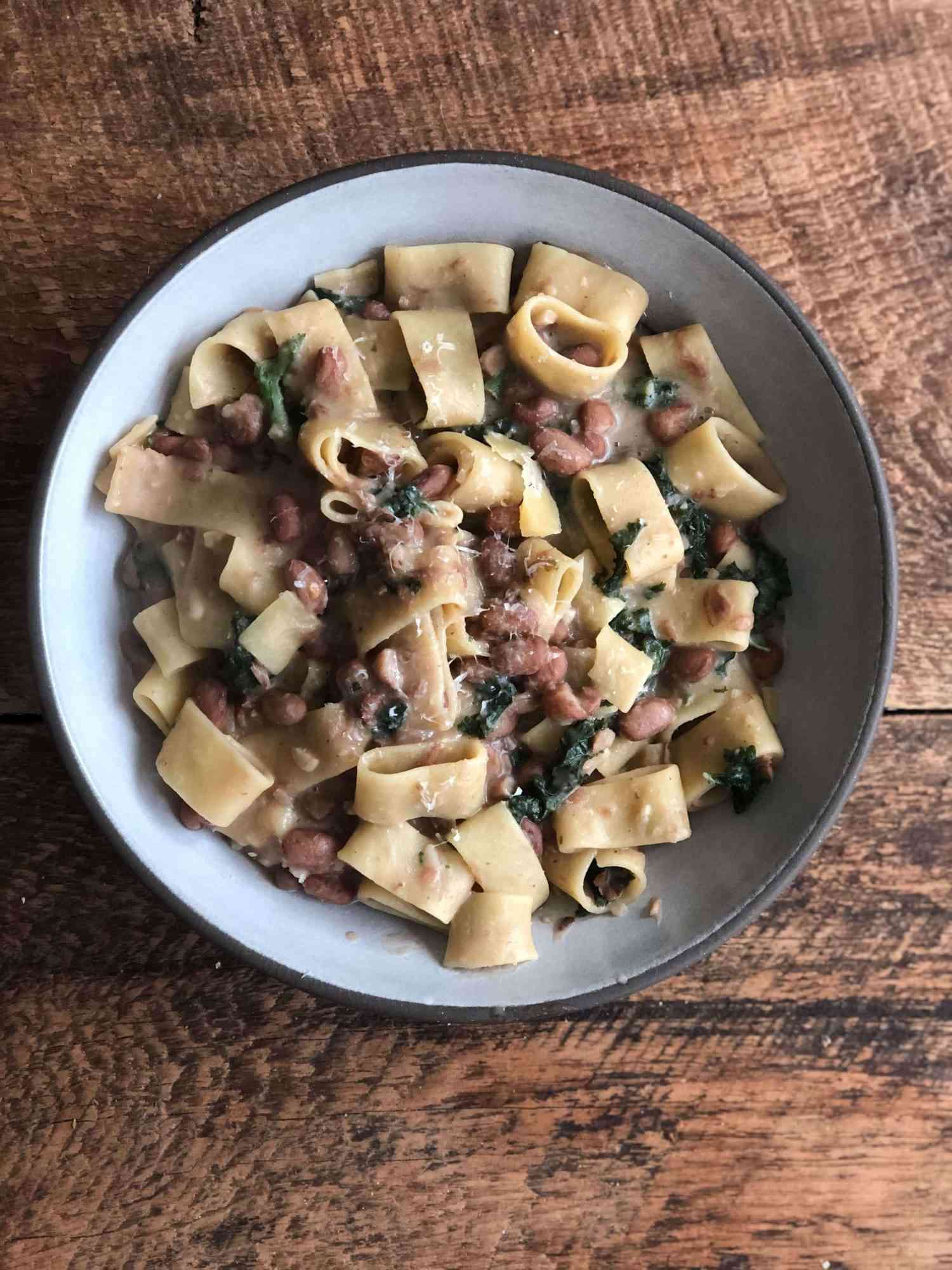 Pasta with beans and greens