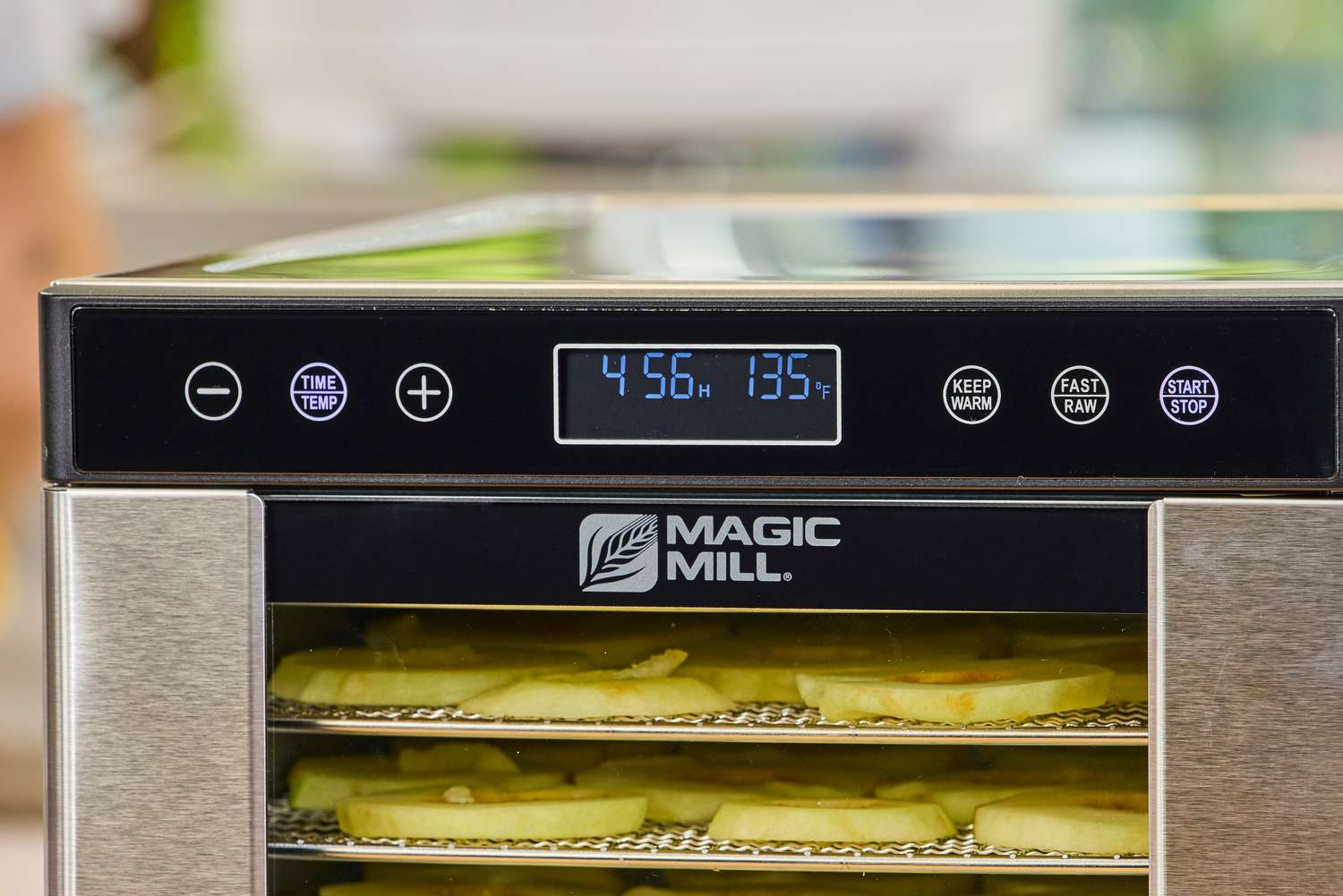 Closeup of Magic Mill 7 Tray Pro Food Dehydrator Machine display
