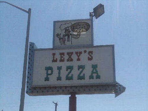 Sign for Lexy's Pizza in Fort Wayne, Indiana.