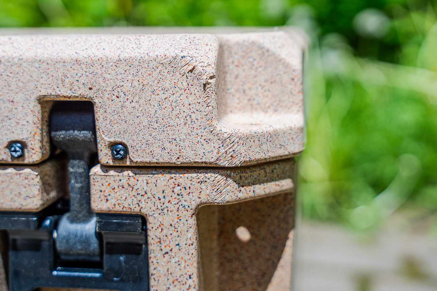 Closeup of the corner of the Canyon Coolers Pro 45 Quart Cooler