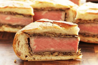 The inside of a shooter sandwich. 