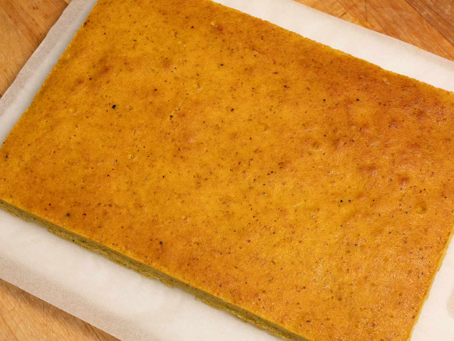 Baked Baklava cake on a parchment paper 