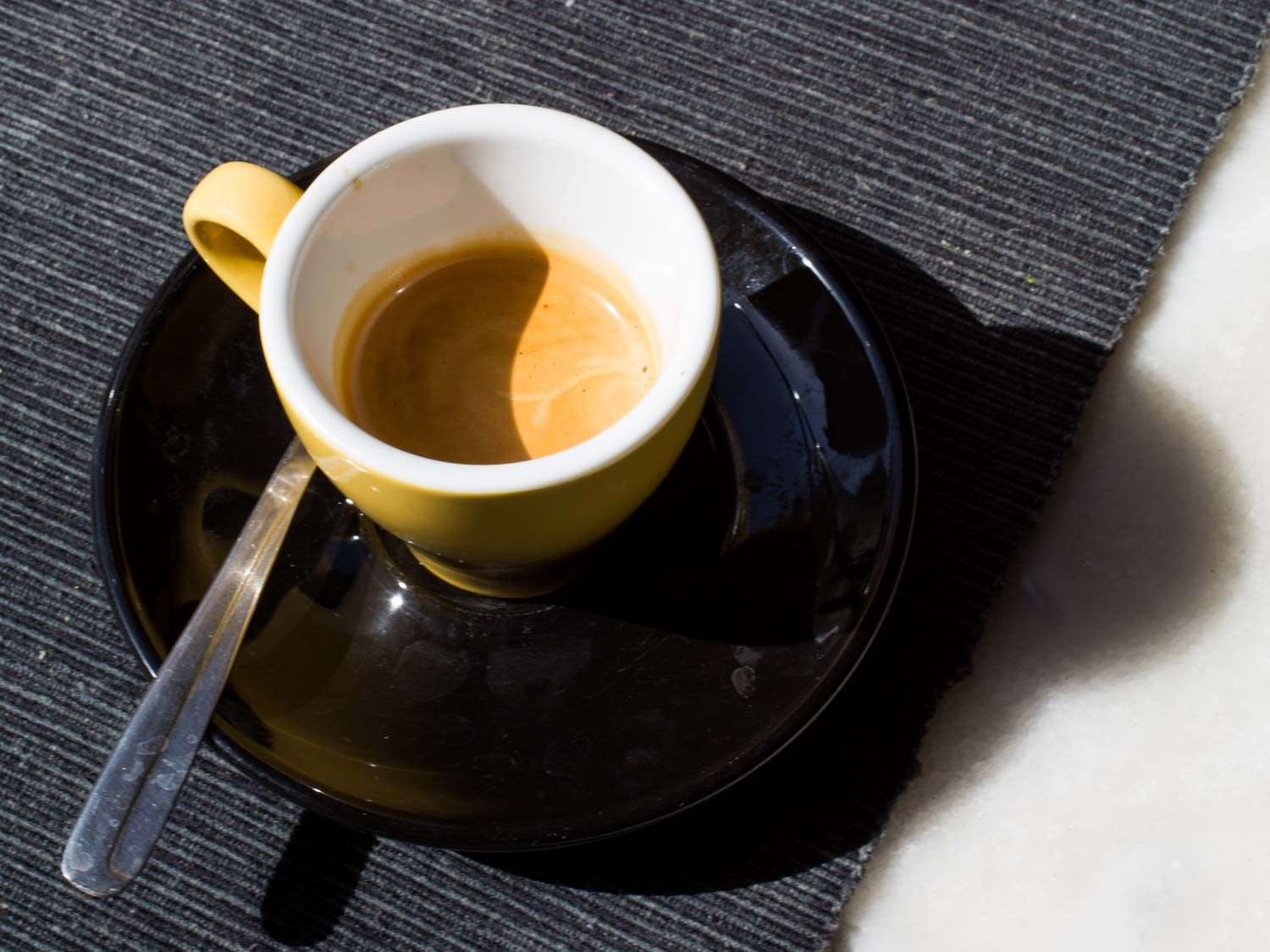 A demitasse cup of espresso