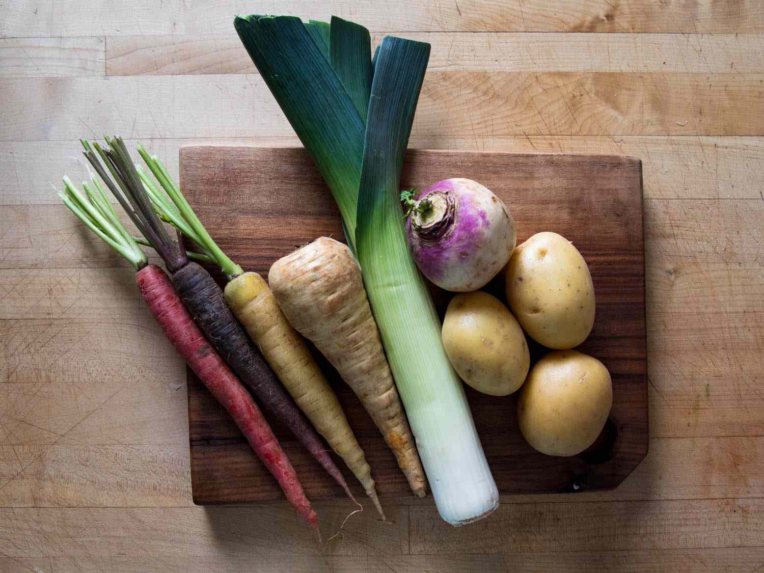 Vegetables on a cutting board.