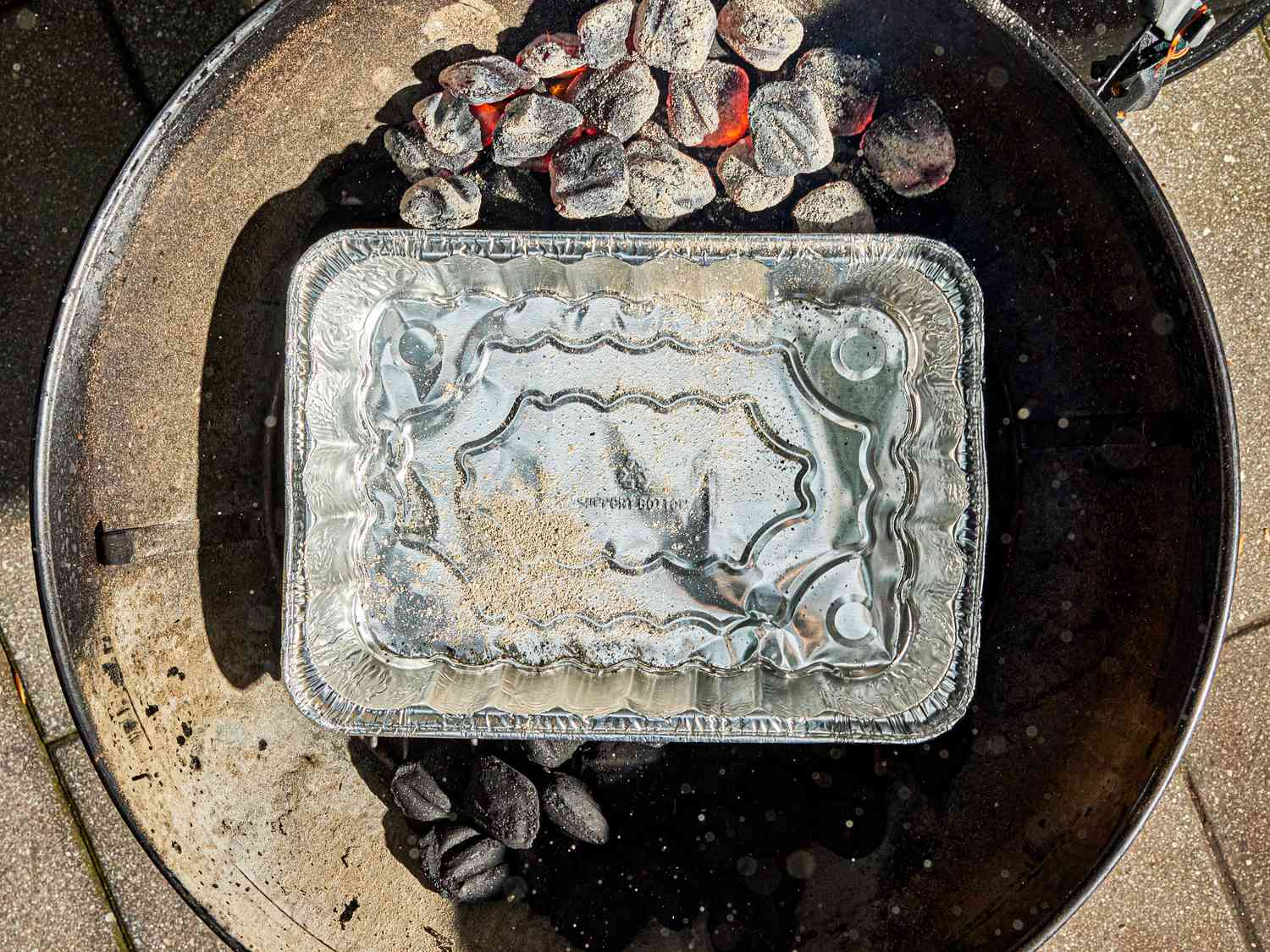 Setting up charcoal grill