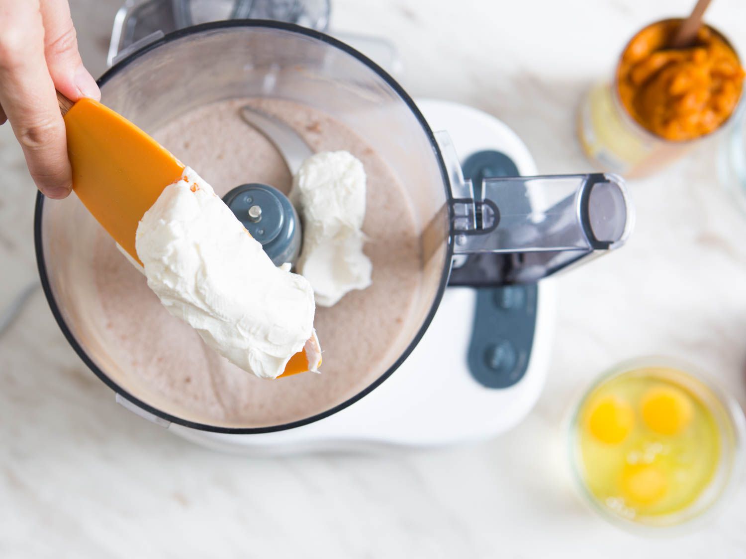 Pumpkin pie filling in food processor