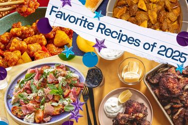 Array of dishes displayed to illustrate favorite recipes of 2025
