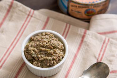 Provençal tapenade, piled high in a ramekin.