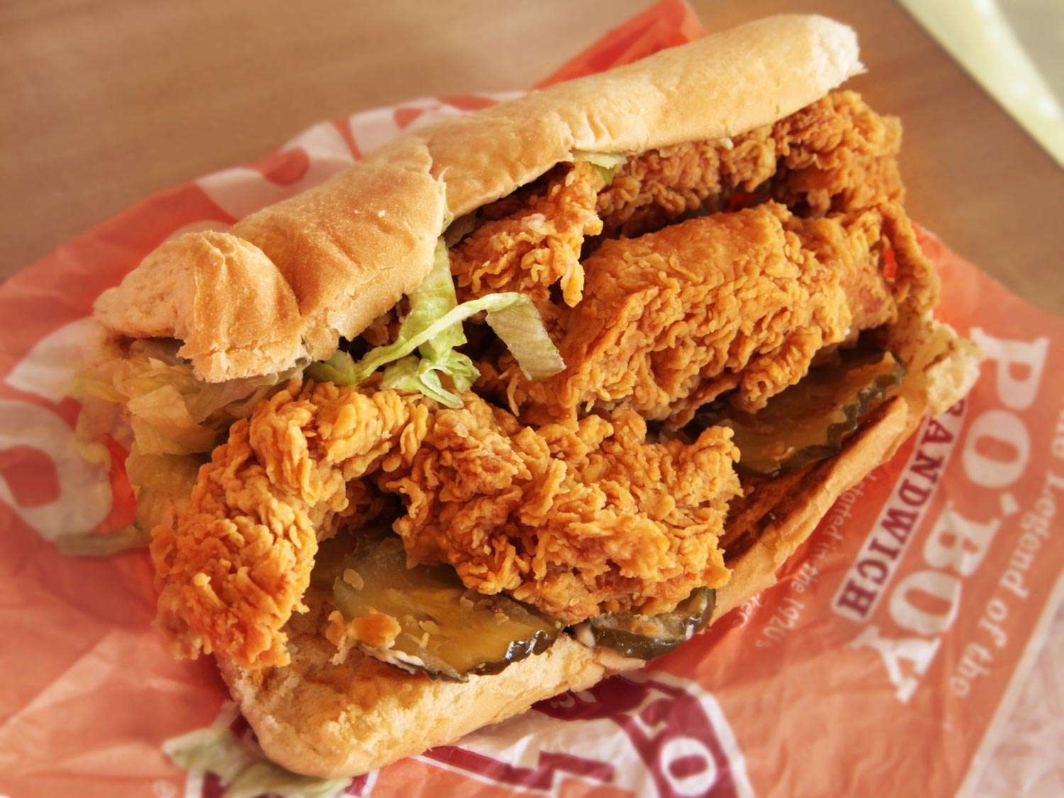 A chicken po'boy from Popeye's 