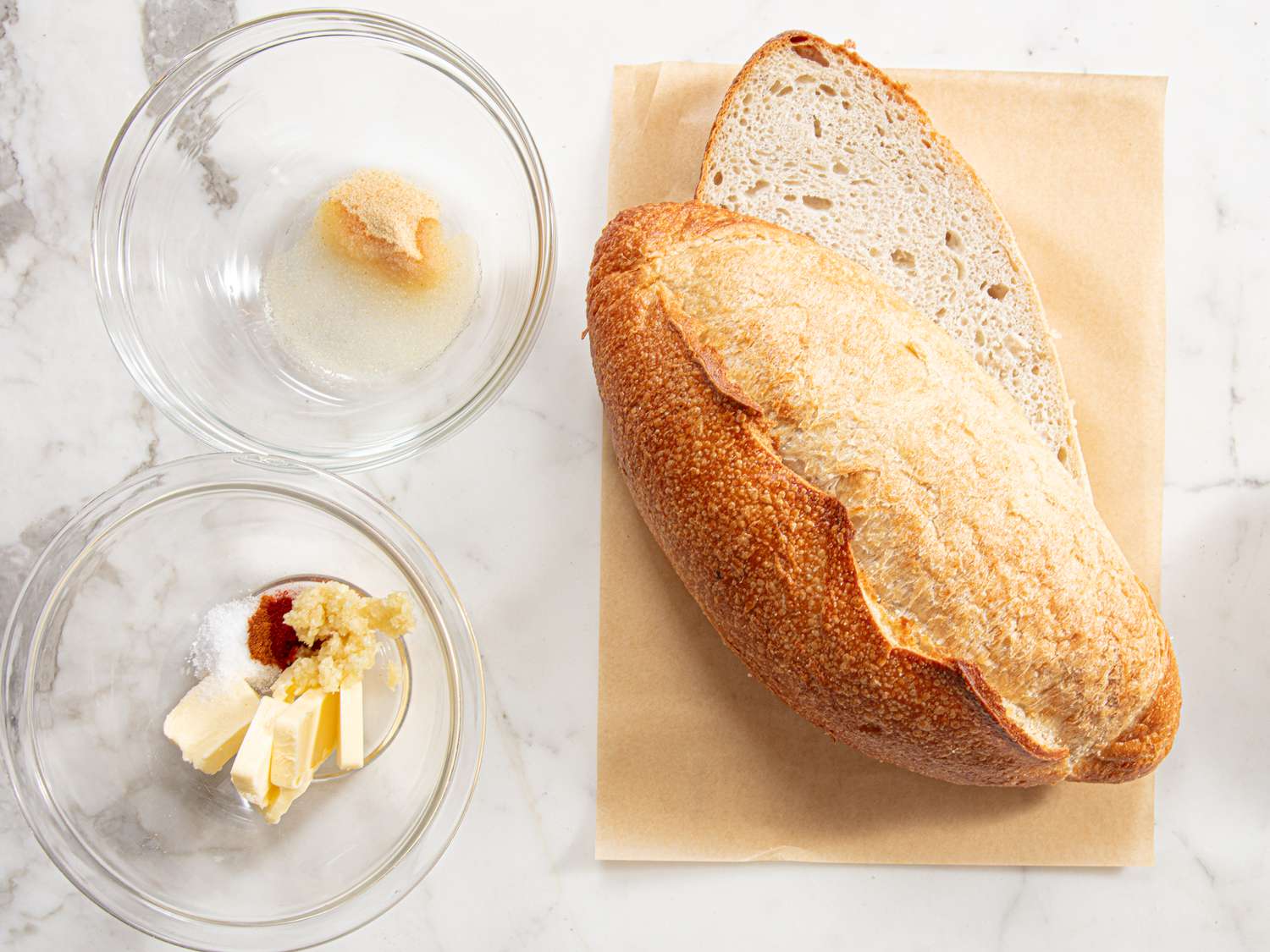 Overhead view of ingredients