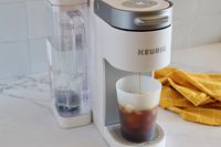 Coffee being made with the Keurig K-Supreme Single Serve K-Cup Pod Coffee Maker