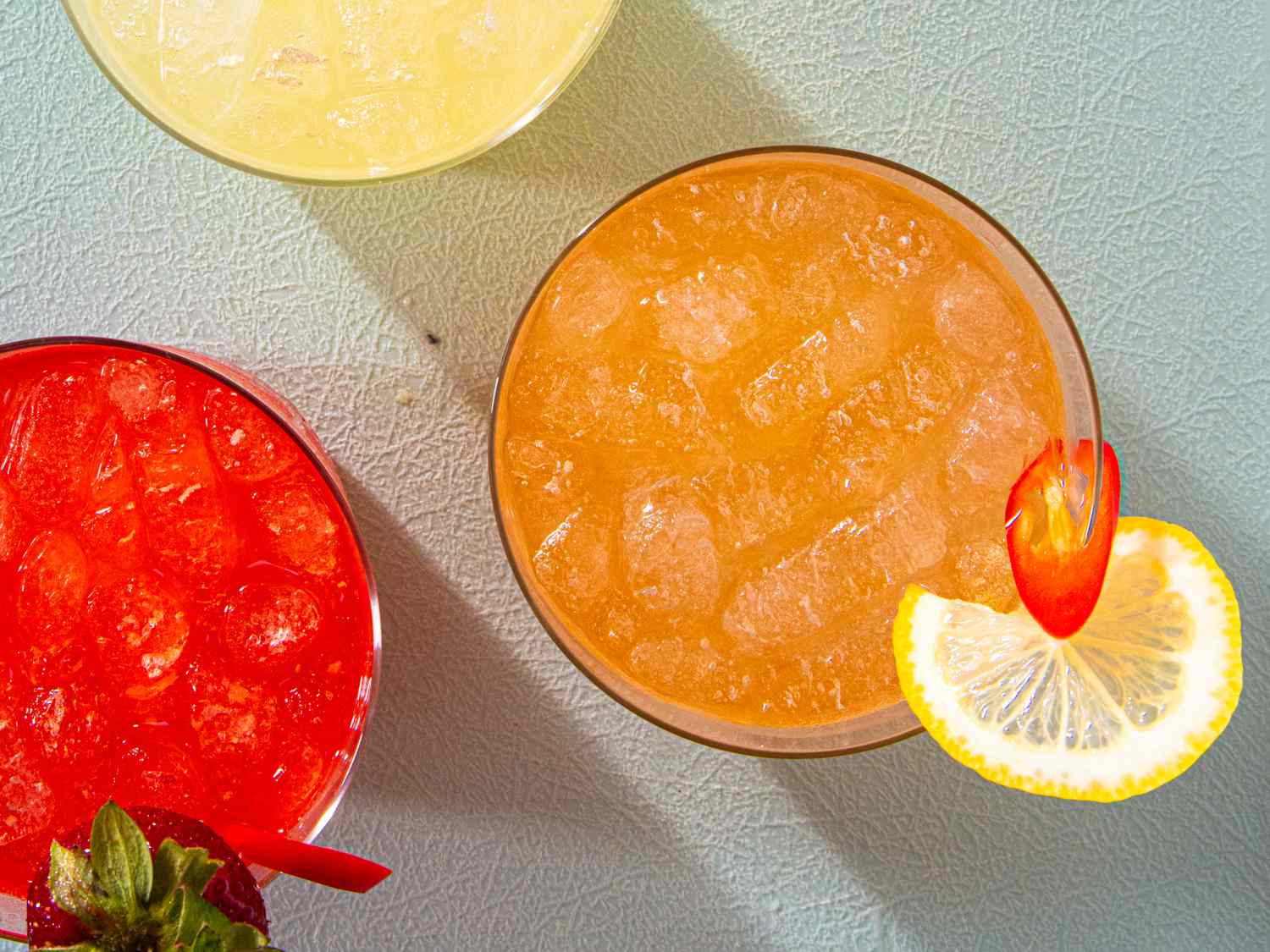 Overhead view of lemonade