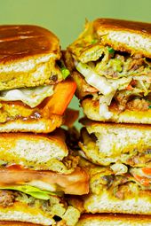 Side view of stack of roti johns