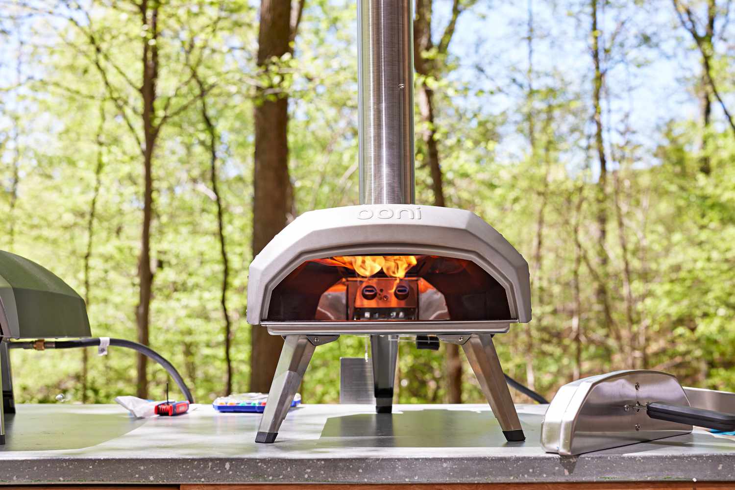 The Ooni Karu 12 as it's heating up