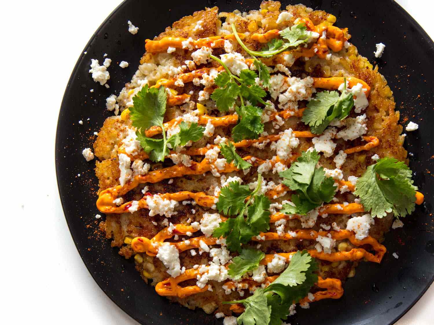 Corn risotto pancake