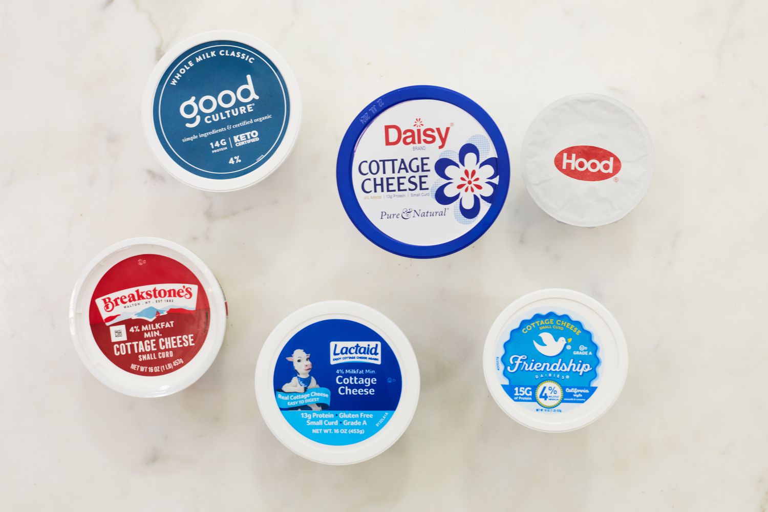 Six cottage cheeses.