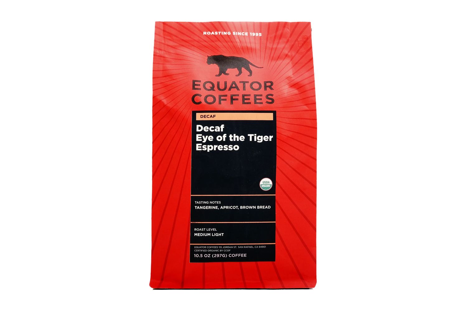 Trade Equator Coffee Decaf Eye of the Tiger Espresso