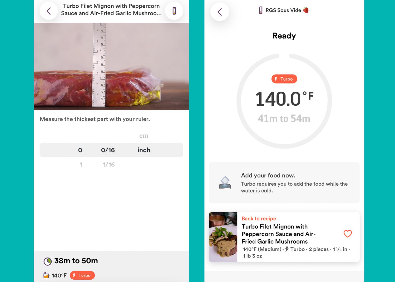 two closeup looks at the Breville's app