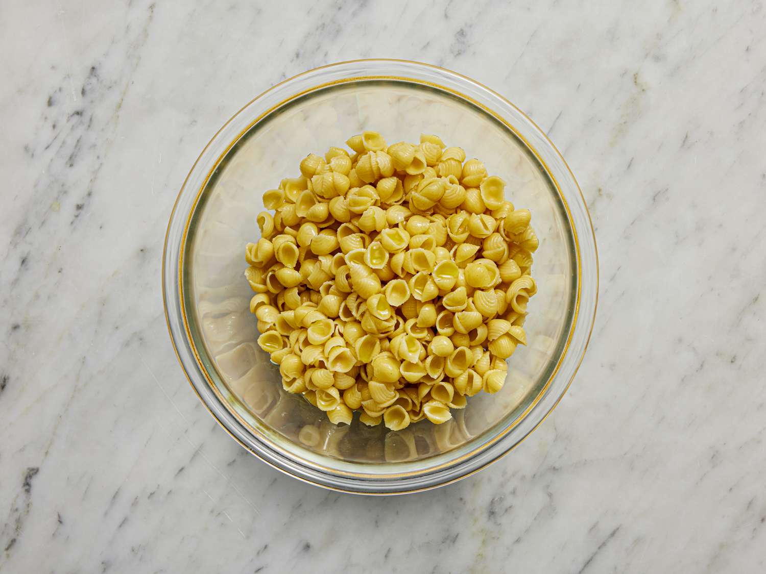 Cooked pasta in a bowl