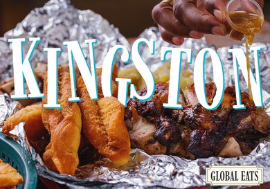 Side view of Kingston with type overlaid on the photo