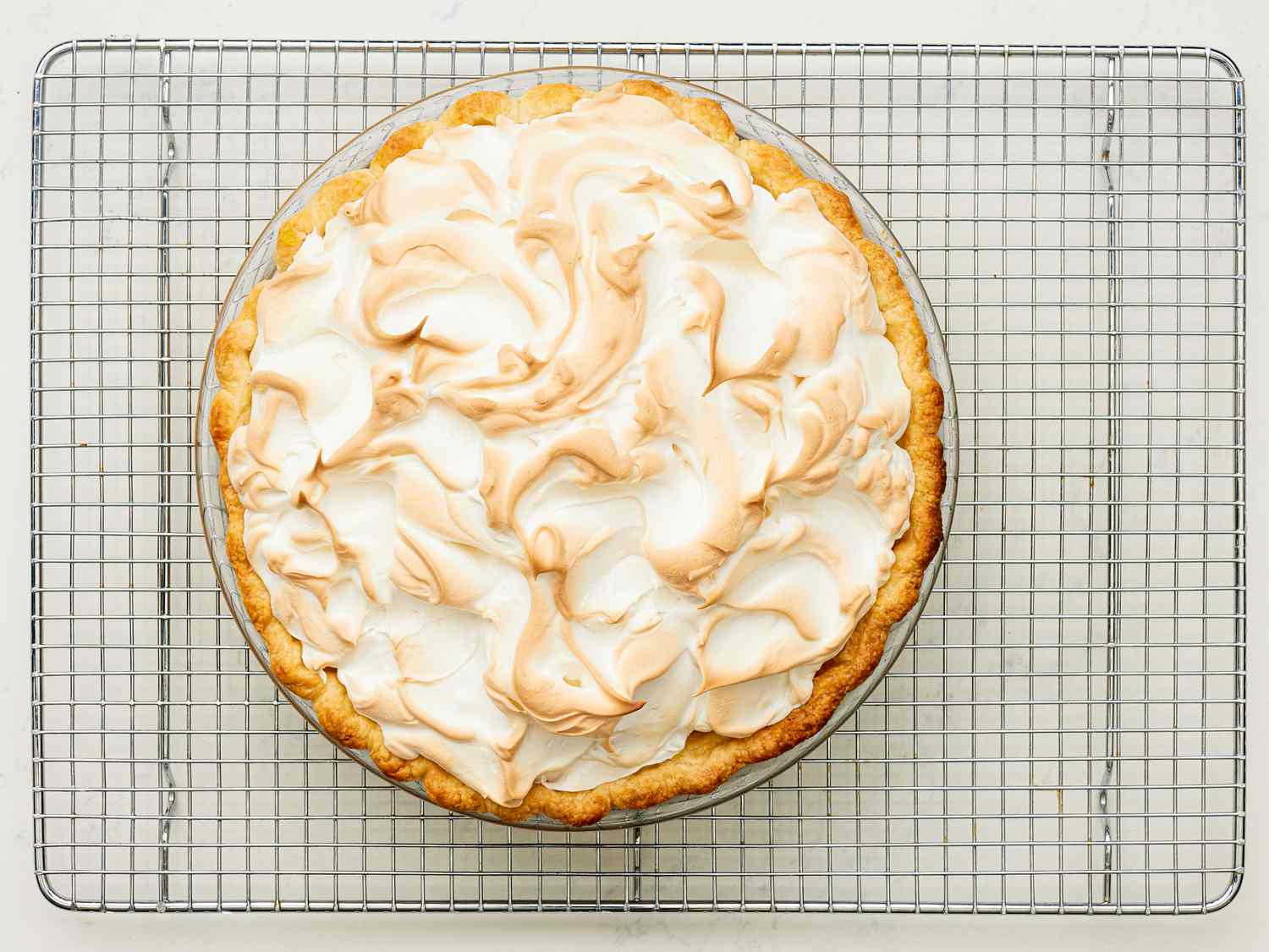 Pie after it has been broiled